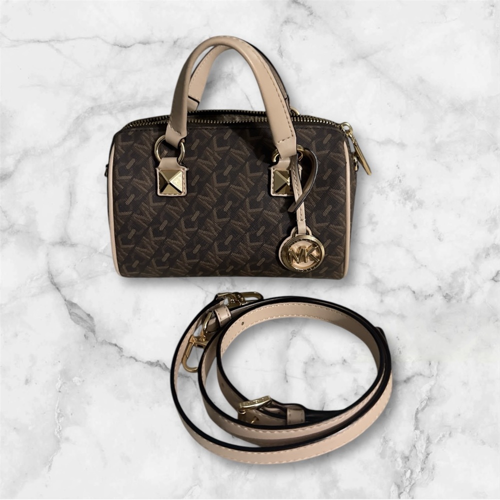 MICHAEL KORS GRAYSON SMALL EMPIRE SIGNATURE LOGO DUFFEL CROSSBODY BAG NWOT